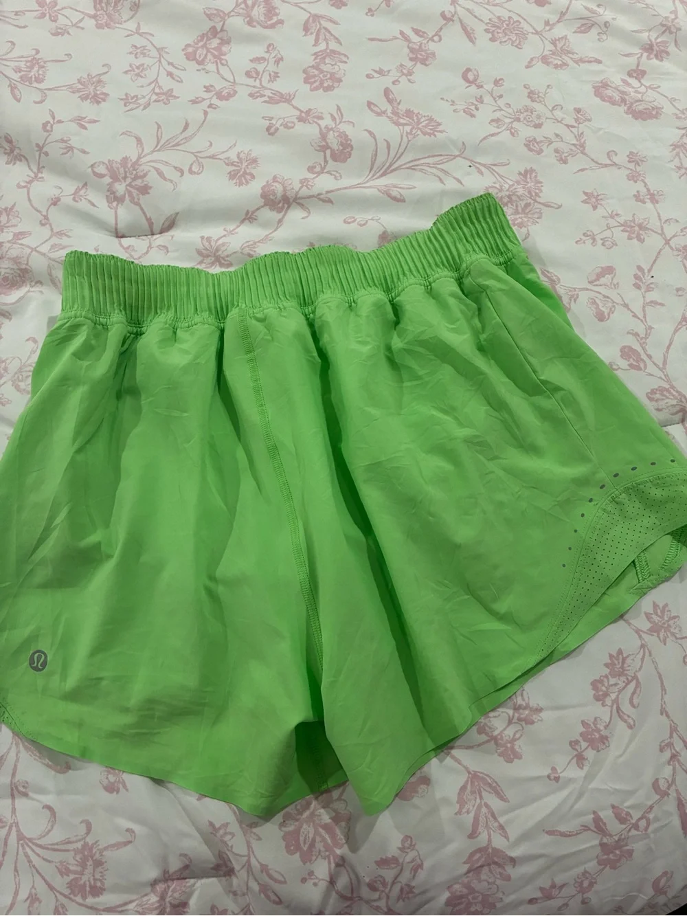 lululemon athletica Neon Green Layered Athletic Shorts
